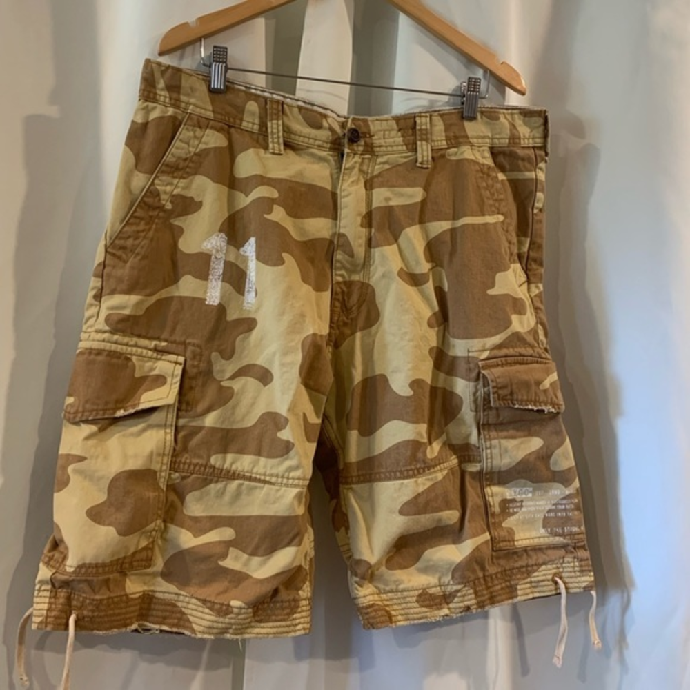 Akoo Shorts Mens 40 Camouflage‎ Shorts Cotton Mid Rise Shorts Casual Cargo